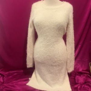 If it were me size extra small long sleeve super fuzzy off white dress